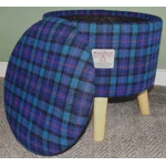 Large 40x40x40cm STORAGE Stool/Footstool Blue, Red & Black Check