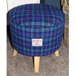 Large 40x40x40cm STORAGE Stool/Footstool Blue, Red & Black Check
