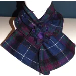 Western Isles Tartan Harris Tweed® Scarf Neck Warmer with Purple Velvet Lining and Removable Brooch