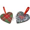 HARRIS TWEED & Christmas Highland Cow Hanging Heart Decoration, Door Hanger
