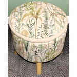 Large 40x40x40cm STORAGE Stool/Footstool  Oatmeal Harris Tweed & Voyage Maison Lydiard Linen