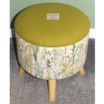 Large 40x40x40cm STORAGE Stool/Footstool Acid Green Harris Tweed & Voyage Maison Lydiard Linen