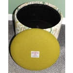 Large 40x40x40cm STORAGE Stool/Footstool Acid Green Harris Tweed & Voyage Maison Lydiard Linen