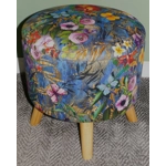Large 40x40x40cm STORAGE Stool/Footstool Meadow Flowers Butterflies Velvet