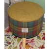Large 40x40x40cm STORAGE Stool/Footstool Green, Red & Mustard Yellow Check Harris Tweed Highland Cow