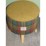 Large 40x40x40cm STORAGE Stool/Footstool Green, Red & Mustard Yellow Check Harris Tweed Highland Cow