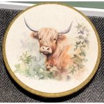 Large 40x40x40cm STORAGE Stool/Footstool Green, Red & Mustard Yellow Check Harris Tweed Highland Cow