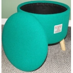 Large 40x40x40cm STORAGE Footstool Green Harris Tweed Isle of Harris
