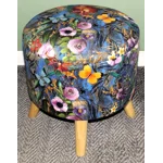 Large 40x40x40cm STORAGE Stool/Footstool Meadow Flowers Butterflies Velvet