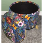 Large 40x40x40cm STORAGE Stool/Footstool Meadow Flowers Butterflies Velvet