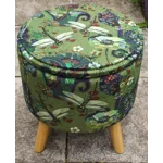 Large 40x40x40cm STORAGE Stool/Footstool Green Velvet Dragonfly