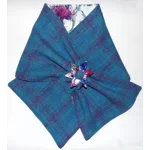Harris Tweed® Scarf Neck Warmer with Thistle Velvet Lining and Removable Brooch