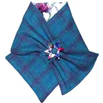 Harris Tweed® Scarf Neck Warmer with Thistle Velvet Lining and Removable Brooch
