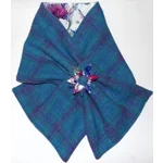 Harris Tweed® Scarf Neck Warmer with Thistle Velvet Lining and Removable Brooch