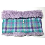 Harris Tweed® Snood/Neck Warmer  with Lilac Mongolian Faux Fur