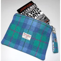 Harris Tweed Zipped Book/Bible/Technology/Travel Bag with Key Fob