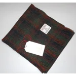 Simple Fringed Unlined Harris Tweed® Scarf Brown, Green & Black Check
