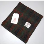 Simple Fringed Unlined Harris Tweed® Scarf Brown, Green & Black Check