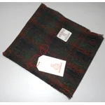 Simple Fringed Unlined Harris Tweed® Scarf Brown, Green & Black Check