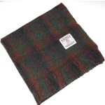 Simple Fringed Unlined Harris Tweed® Scarf Brown, Green & Black Check