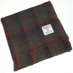 Simple Fringed Unlined Harris Tweed® Scarf Brown, Green & Black Check