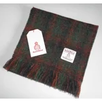 Simple Fringed Unlined Harris Tweed® Scarf Brown, Green & Black Check