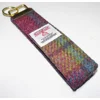 Pink, Blue & Yellow  Check Harris Tweed Key Fob, Key Ring, Key Chain