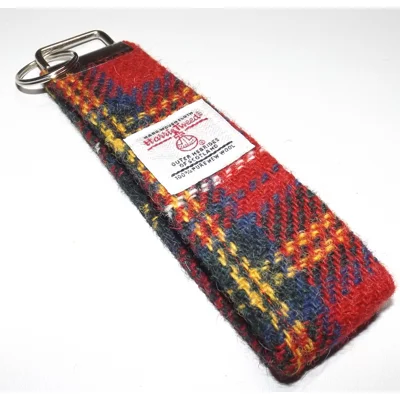 Royal Stewart Tartan Check Harris Tweed Key Fob Ring
