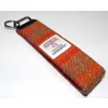 Orange Check Harris Tweed Key Fob, Key Ring, Key Chain