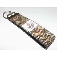 Herringbone Check Harris Tweed Key Fob Ring