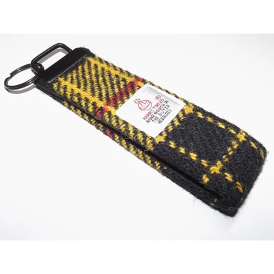 Loud Macleod of Lewis Tartan Check Harris Tweed Key Fob Ring