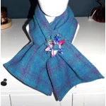 Harris Tweed® Scarf Neck Warmer with Thistle Velvet Lining and Removable Brooch