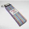 Blue Stripe Harris Tweed Key Fob, Key Ring, Key Chain