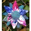 Turquoise, Purple & Blue Harris Tweed & Thistle Corsage Brooch