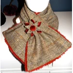Herringbone Check Harris Tweed® Scarf Neck Warmer with Faux Fur Lining and Removable Brooch
