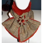 Herringbone Check Harris Tweed® Scarf Neck Warmer with Faux Fur Lining and Removable Brooch
