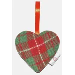 HARRIS TWEED & Christmas Highland Cow Hanging Heart Decoration, Door Hanger