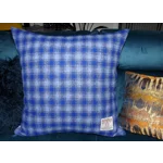 27" x 27" Highland Cow Floor  Cushion with Blue & White Harris Tweed Back & Poly Cushion Insert