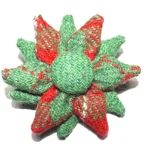 Red Green & White Harris Tweed Corsage Brooch