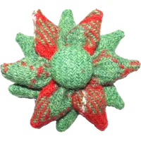 Red Green & White Harris Tweed Corsage Brooch