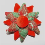 Red Green  & White Harris Tweed & Red Velvet Corsage Brooch