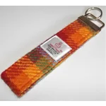 Rainbow Check Harris Tweed Key Fob, Key Ring, Key Chain