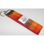 Rainbow Check Harris Tweed Key Fob, Key Ring, Key Chain