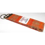 Orange Check Harris Tweed Key Fob, Key Ring, Key Chain