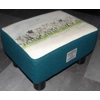 MEDIUM 40x30x25cm Rectangular Footstool Teal Harris Tweed & Sheep