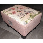 MEDIUM  40x30x25cm Rectangular Footstool Pink Barleycorn Harris Tweed & Voyage Hermione Blush