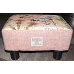 MEDIUM  40x30x25cm Rectangular Footstool Pink Barleycorn Harris Tweed & Voyage Hermione Blush
