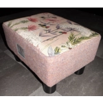 MEDIUM  40x30x25cm Rectangular Footstool Pink Barleycorn Harris Tweed & Voyage Hermione Blush