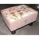 MEDIUM  40x30x25cm Rectangular Footstool Pink Barleycorn Harris Tweed & Voyage Hermione Blush