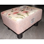 MEDIUM  40x30x25cm Rectangular Footstool Pink Barleycorn Harris Tweed & Voyage Hermione Blush